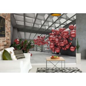 Fototapeta GLIX - 3D Red Spheres + lepidlo ZADARMO Papírová tapeta - 368x254 cm