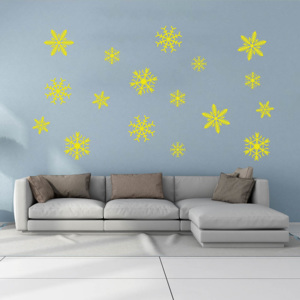 GLIX Snowflakes - nálepka na stenu Žltá 50 x 35 cm