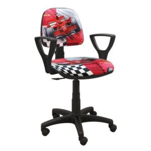 MAXMAX Dětská otočná židle KEVIN - FORMULE červená