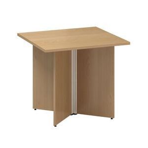 Konferenčný stôl Alfa 490 so sivým podnožím, 80 x 80 x 73,5 cm, dezén buk