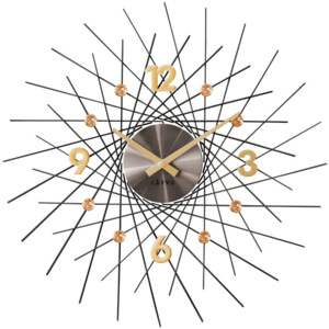 Nástenné hodiny Lavvu Crystal Lines antracitová, pr. 49 cm