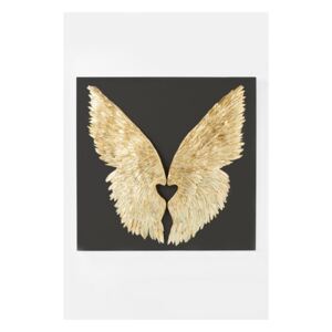 KARE DESIGN Nástenná dekorácia Wings Gold Black 120 × 120 cm