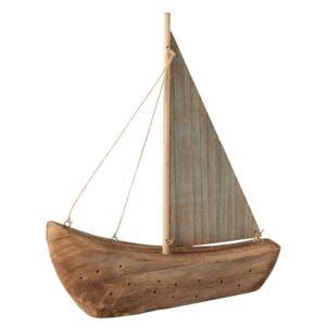 Dekorácie prírodná drevená loďka - 28 * 6 * 35 cm