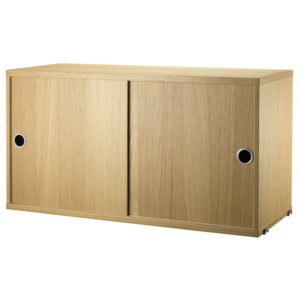 String Komoda String Cabinet With Sliding Doors 78 x 30, oak