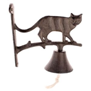 Zvon kovový závesný mačka 18cm