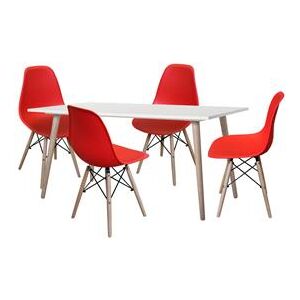 OVN jedálenský set IDN 4473 stôl+4 stoličky červené