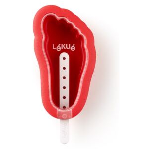 Červená silikónová forma na zmrzlinu v tvare chodidla Lékué Iconic