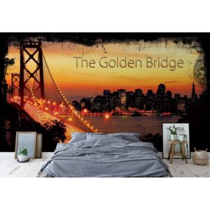 Fototapeta - City Skyline Golden Gate Bridge Vliesová tapeta - 368x254 cm