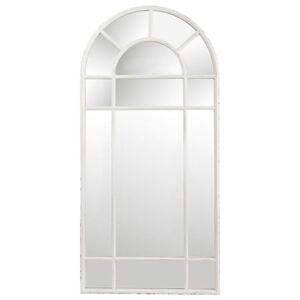 Zrkadlo biele kovové závesné v tvare okna BOHEMIAN PINK