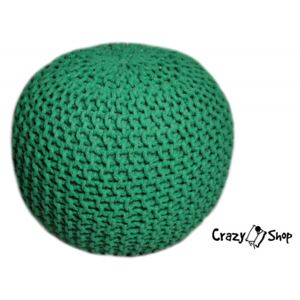 CrazyShop pletený PUF SOLID, zelená