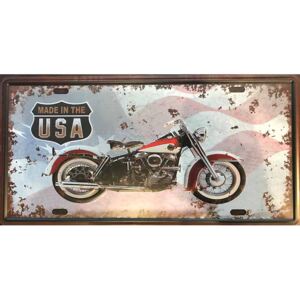 Ceduľa značka Moto USA 30,5cm x 15,5cm Plechová tabuľa