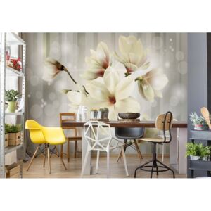 Fototapeta - Magnolia Flowers Sparkles Modern Design Vliesová tapeta - 416x254 cm