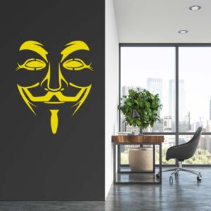 GLIX Anonymous - nálepka na stenu Žltá 50 x 65 cm