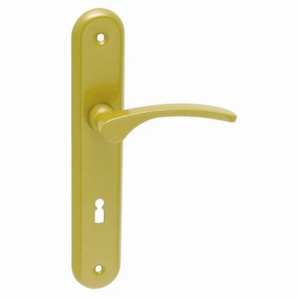 Dverové kovanie MP Laura (HLINÍK-ZLATÁ) - KPZR kľučka-guľa pravá otvor na cylindrickú vložku/Zlatá