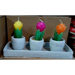 Dekoračné sviečky - tulipány - vada