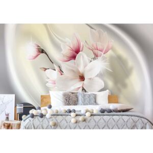 GLIX Fototapeta - Magnolia Modern Floral Design Yellow Vliesová tapeta - 254x184 cm