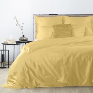 Horčicové posteľné obliečky NOVA z bavlneného saténu 220x200 cm, 70x90 cm/x2