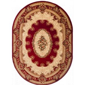 Kusový koberec klasický vzor bordó ovál, Velikosti 70x140cm