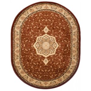 Kusový koberec klasický vzor 2 hnedý ovál, Velikosti 70x140cm