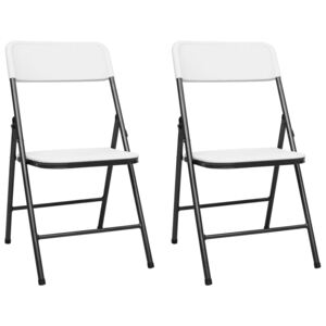 Skladacie záhradné stoličky 2 ks HDPE biele