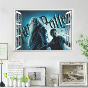 Veselá Stena Samolepka Harry Potter a Dumbledore v okne