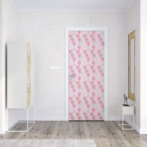 GLIX Fototapeta na dvere - Modern Geometric Pink Triangle Pattern