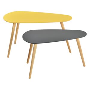 [en.casa] Konferenčné stolíky AAFU-0804 horčicovo žltý a sivý