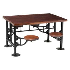 Stôl drevený kovový s výsuvnými stoličkami PUMPKIN SPICE