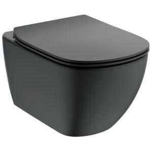 Ideal Standard Tesi- SET: Závesné WC, 36x53cm, AQUABLADE® + sedátko, ultra ploché, Soft-Close, hodvábná čierna T3546V3