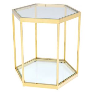 KARE DESIGN Odkladací stolík Hexagon – zlatá, 55 cm