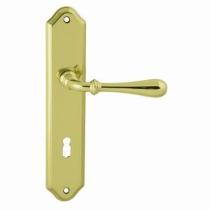 Dverové kovanie MP Carina 2 (OLV) - BB kľučka-kľučka otvor pre obyčajný kľúč/OLV (mosadz leštená a lakovaná)