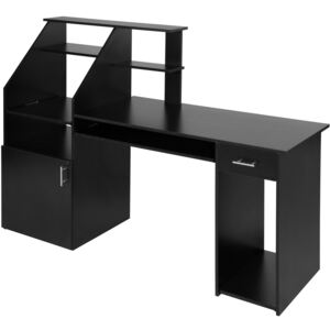 Tectake 403175 pc písací stôl 164,5 x 55 x 114,5cm - černá