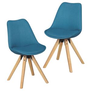 Wohnling Jedálenská stolička v škandinávskom štýle, 2 kusy (petrolejová), modrá (100235619)