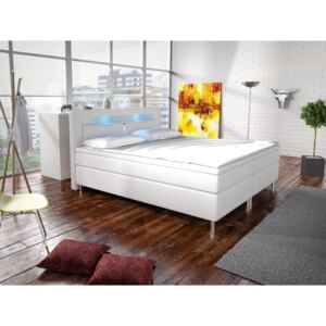 Manželská posteľ Boxspring 140 cm Marilia I (biela) (s matracmi). Akcia -33%. Vlastná spoľahlivá doprava až k Vám domov