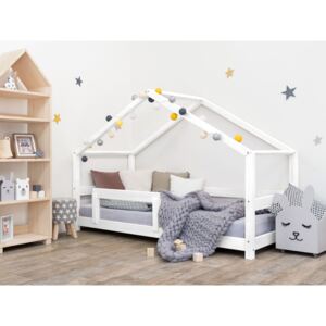 Benlemi Detská posteľ domček Lucky 120x200 cm s bočnicou Farba: Biela