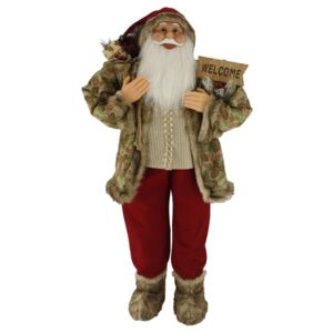 Dekorácia Santa Claus Krémovo-bordový 115cm