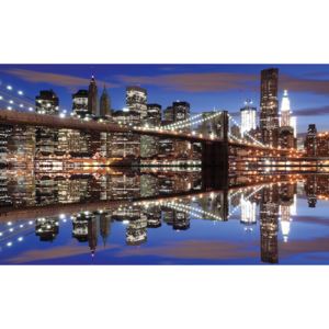 Donga Fototapeta vliesová: Nočnej Brooklyn Bridge - 184x254 cm