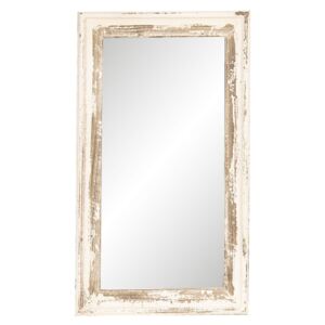 Nástenné zrkadlo v bielom ráme s patinou - 42 * 3 * 73 cm