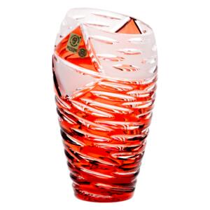 Krištáľová váza Mirage, farba rubínová, výška 230 mm