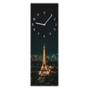 Styler Sklenené nástenné hodiny - Paris, 20x60 cm