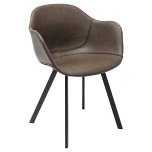 Hnedá stolička s nohami z kovu Kare Design