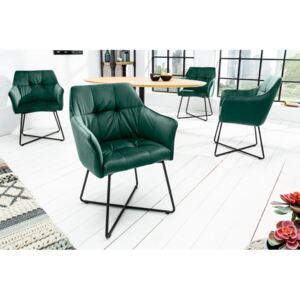 Dizajnová stolička Loft zamat zelená