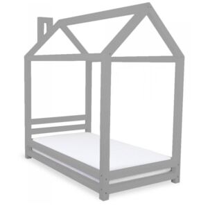 Detská posteľ v tvare domčeka Happy, 80x200cm, šedá