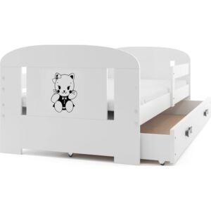 Interbeds Filip jednolôžková posteľ 160x80 + zásuvka biela s mačičkou