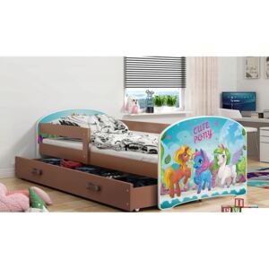Interbeds LUKI Jednolôžková detská posteľ 80x160 Hnedá Cute Pony