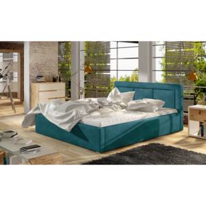 Moderná posteľ Bregen 180x200cm, tyrkysová