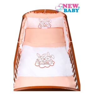 3-dielne posteľné obliečky New Baby Bunnies 90/120 oranžové