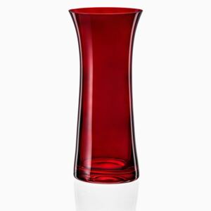 Červená sklenená váza Crystalex Extravagance, výška 24,8 cm
