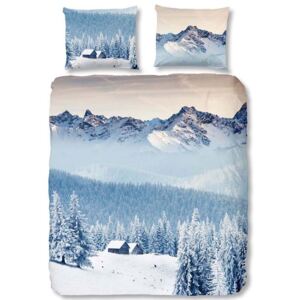 Modré obliečky na dvojlôžko Good Morning Mountains, 200 x 200 cm