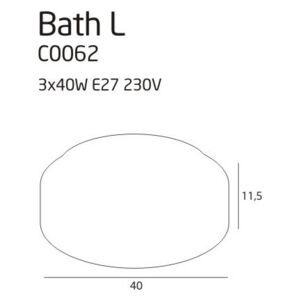 Maxlight BATH | kúpelňové svietidlo stropné Rozmer: L – D: 40 cm, v: 11,5 cm